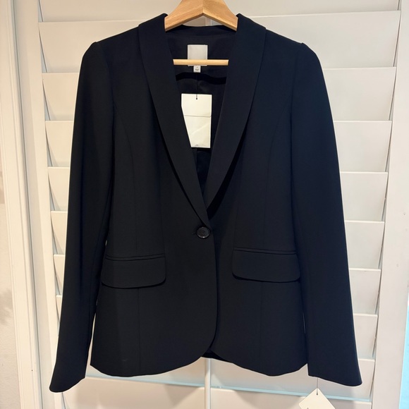 HALOGEN NORDSTROM NWT Black Single Button Long Length Blazer 4 - Picture 2 of 6